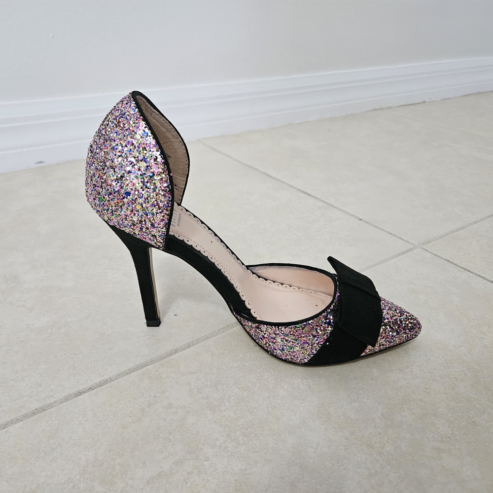 Madison Black and Glitter Women's Heels - Picture 3 of 5